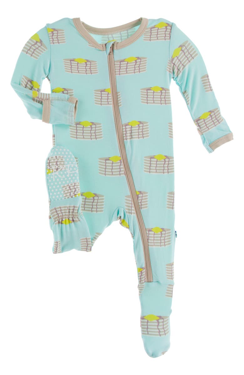 KicKee Pants Pancake Print Fitted One-Piece Pajamas, Main, color, 