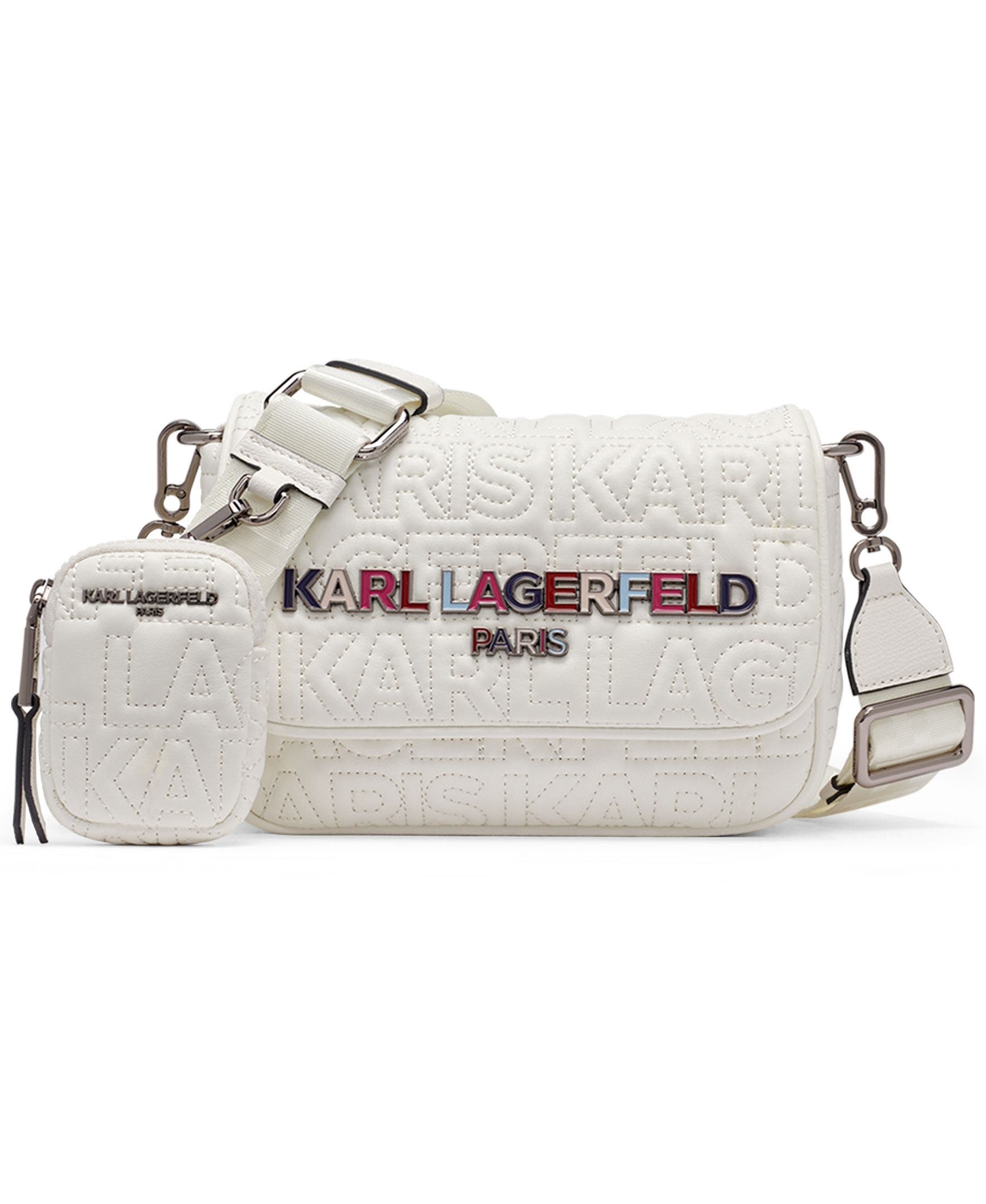 KARL LAGERFELD PARIS Voyage Crossbody, Main, color, White Multi