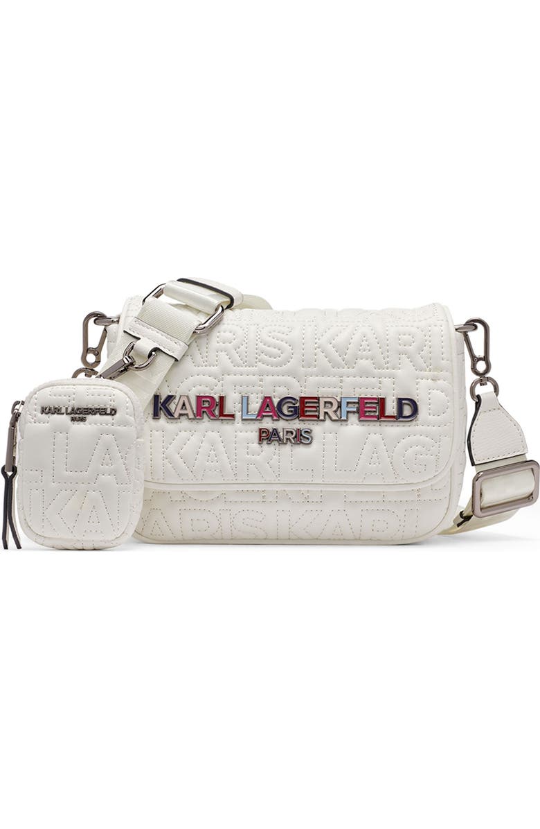 KARL LAGERFELD PARIS Voyage Crossbody, Main, color, White Multi