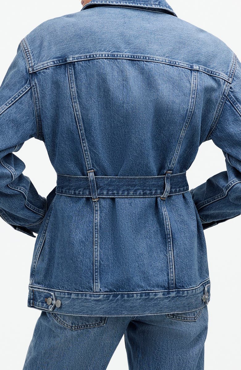 Madewell Belted Oversize Trucker Jean Jacket, Alternate, color, Reston Wash