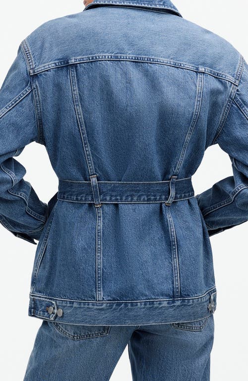 Madewell Belted Oversize Trucker Jean Jacket In Reston Wash