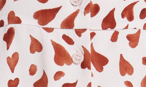 & Other Stories Zora Heart Print Dress In Pink Dusty Light