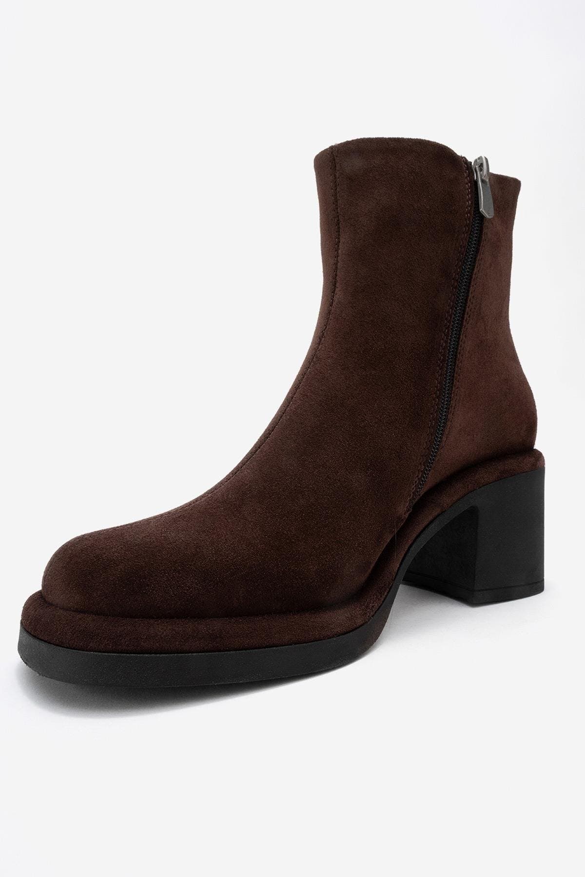 Forever 
Always Shoes Junae Leather Block Heel Boot, Alternate, color, Brown Suede