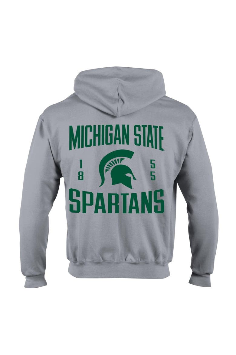 Men's Champion  Heather Gray Michigan State Spartans Varsity Powerblend Full-Zip Fleece Hoodie, Alternate, color, Heather Gray