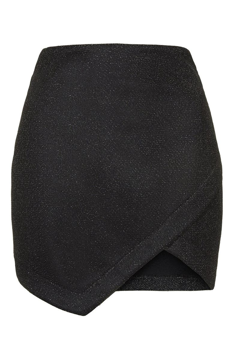 Topshop Tinsel Wrap Miniskirt, Alternate, color, 