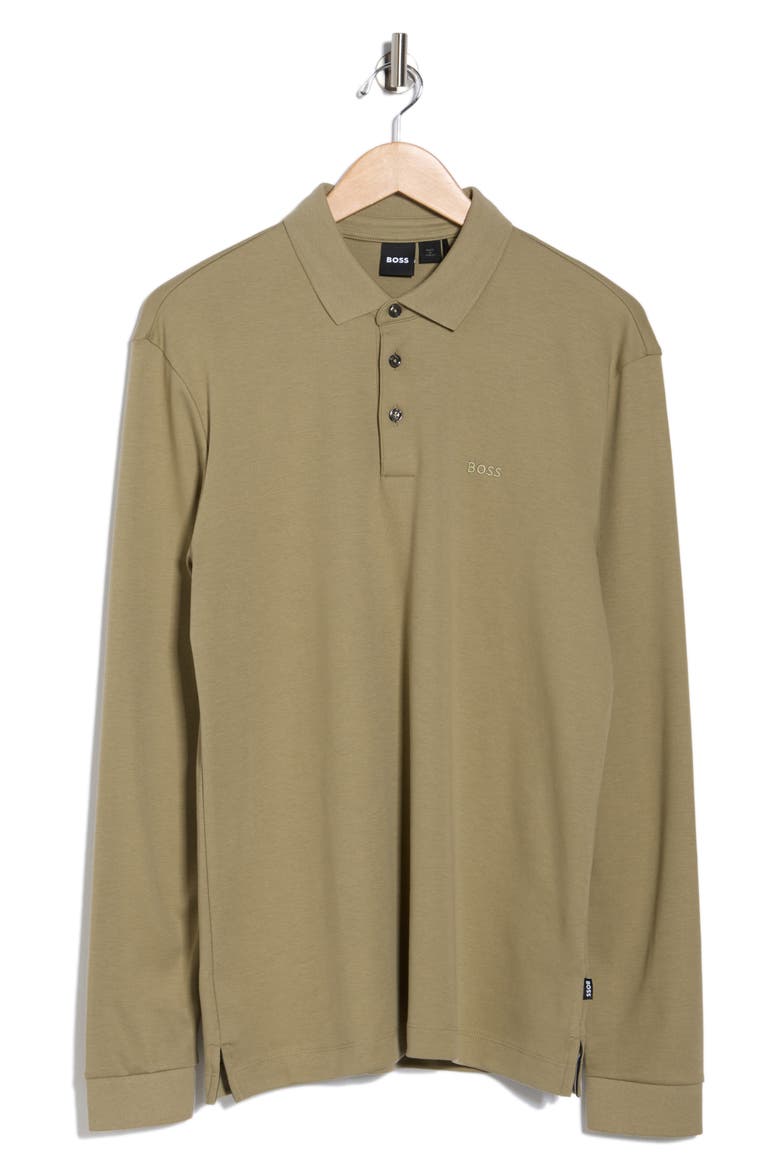 Pado Long Sleeve Cotton Polo, Alternate, color, GREEN