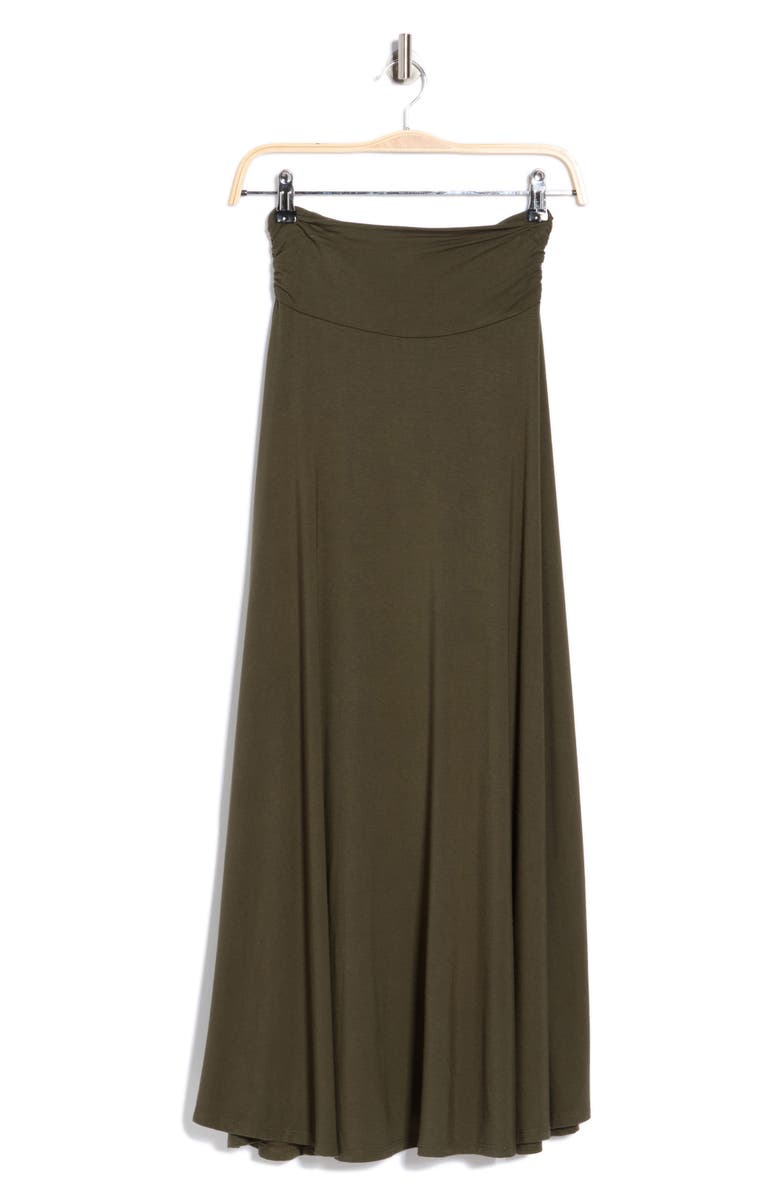Renee C Foldover Waist Midi Skirt, Alternate, color, Olive