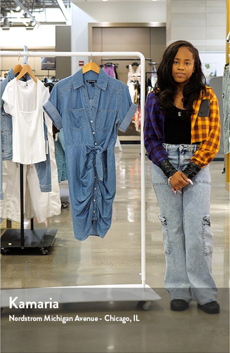 Hensley Ruched Detail Cotton Blend Shirtdress, sales video thumbnail