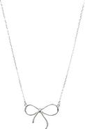 Bearfruit Jewelry Sterling Silver 18k Gold Plated Colette Bow Necklace Dainty Trendy