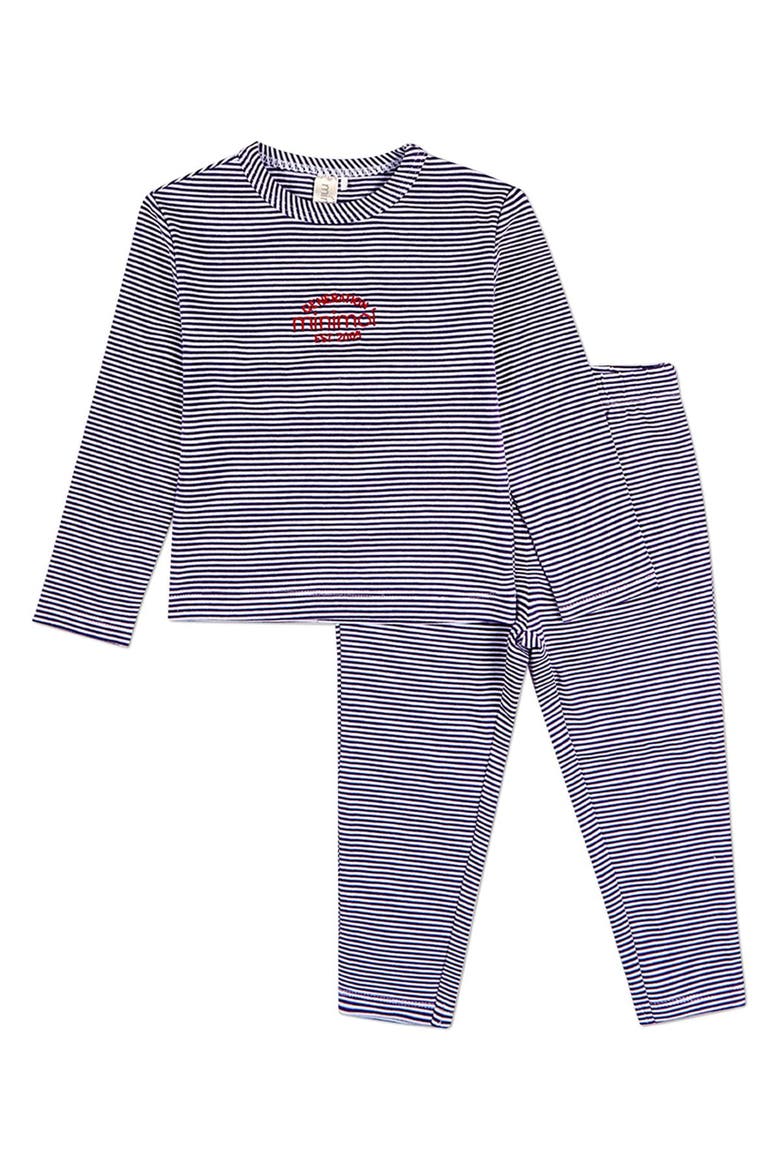 Kid's Mini-Stripe Generation Pajama Set, Main, color, Berry
