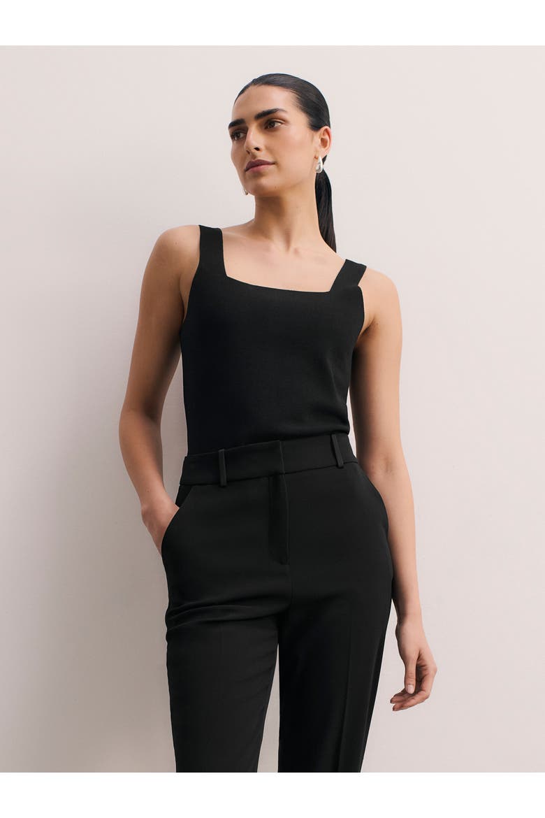 Keighley Square Neck Knit Top, Alternate, color, Black
