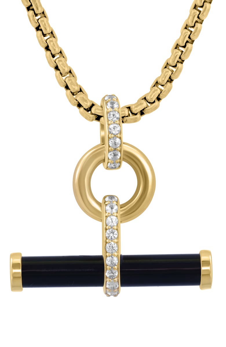 EFFY Onyx & White Sapphire Pendant Necklace, Alternate, color, 