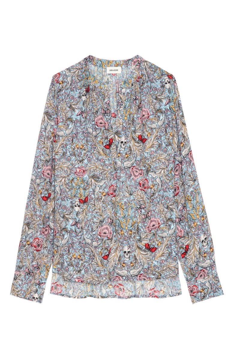 Zadig & Voltaire Tink British Flowers Popover Shirt, Alternate, color, 