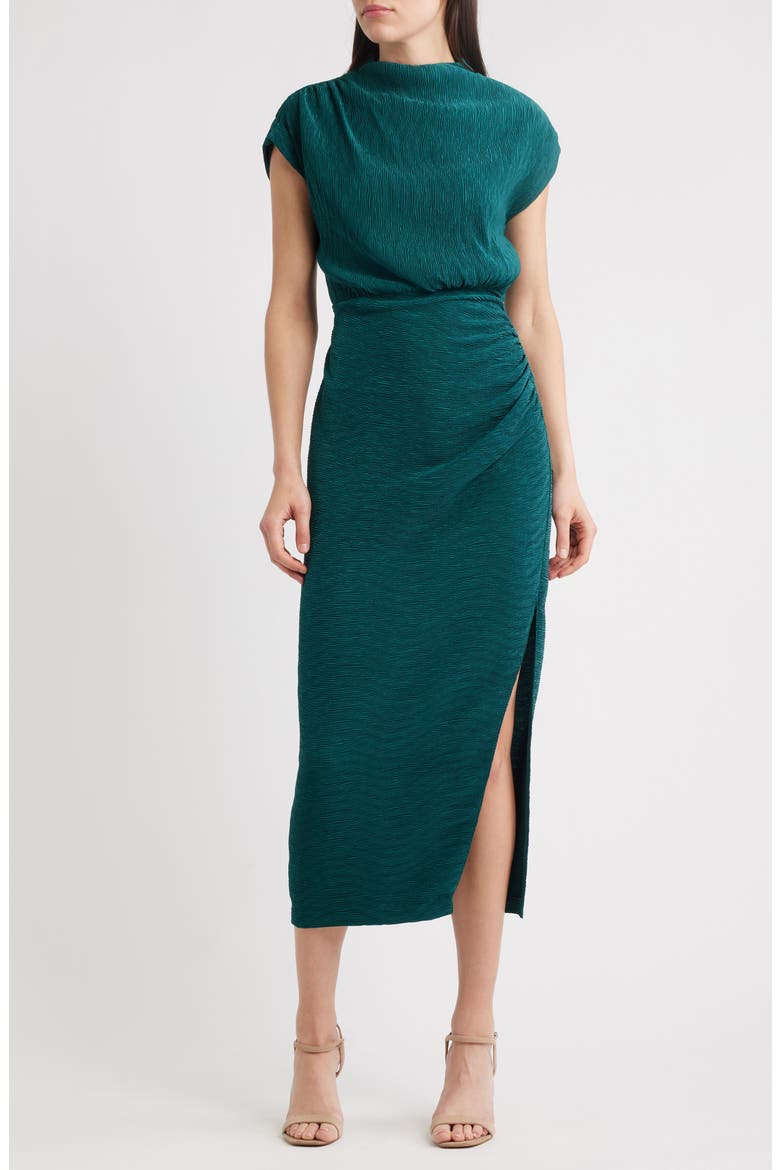 Delmara Textured Cocktail Dress, Main, color, EMERALD