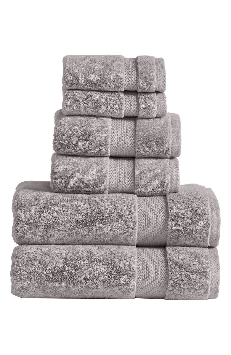 Modern Threads Luxury Quick Dry 6-Piece Towel Set, Main, color, Stone