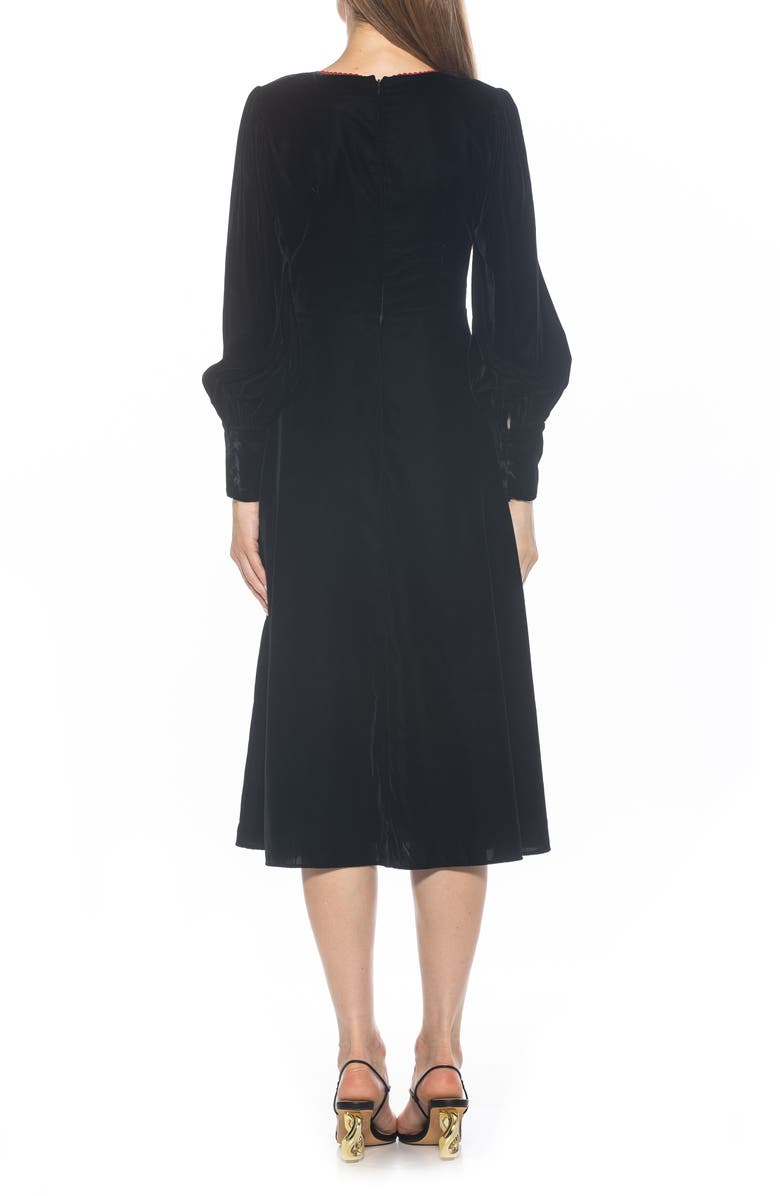 Alexia Admor Willa Bishop Sleeve Velour Dress, Alternate, color,