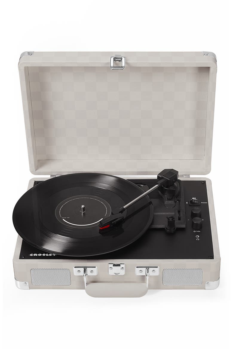 Cruiser Plus Record Player, Alternate, color, ALMOND CHECKERBOARD