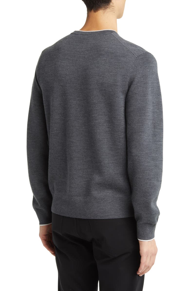 Theory Arnaud Tipped Merino Wool Blend Crewneck Sweater, Alternate, color, 