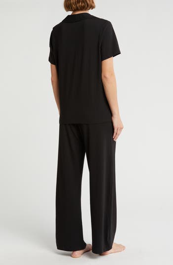 Notch Collar Knit Pajamas