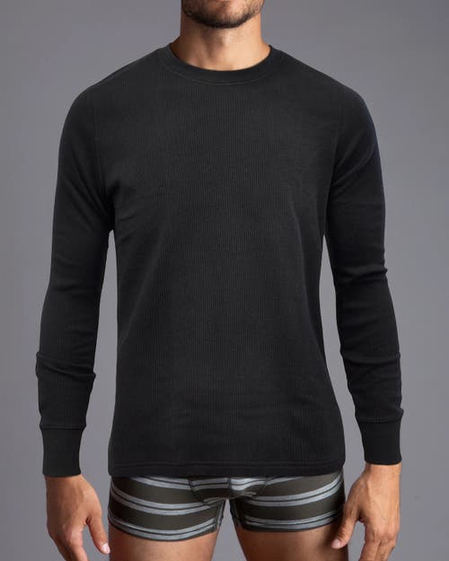 Watson's Therma Rib Long Sleeve Thermal Crew In Black