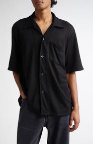 OUR LEGACY Boxy Bouclé Button-Up Shirt