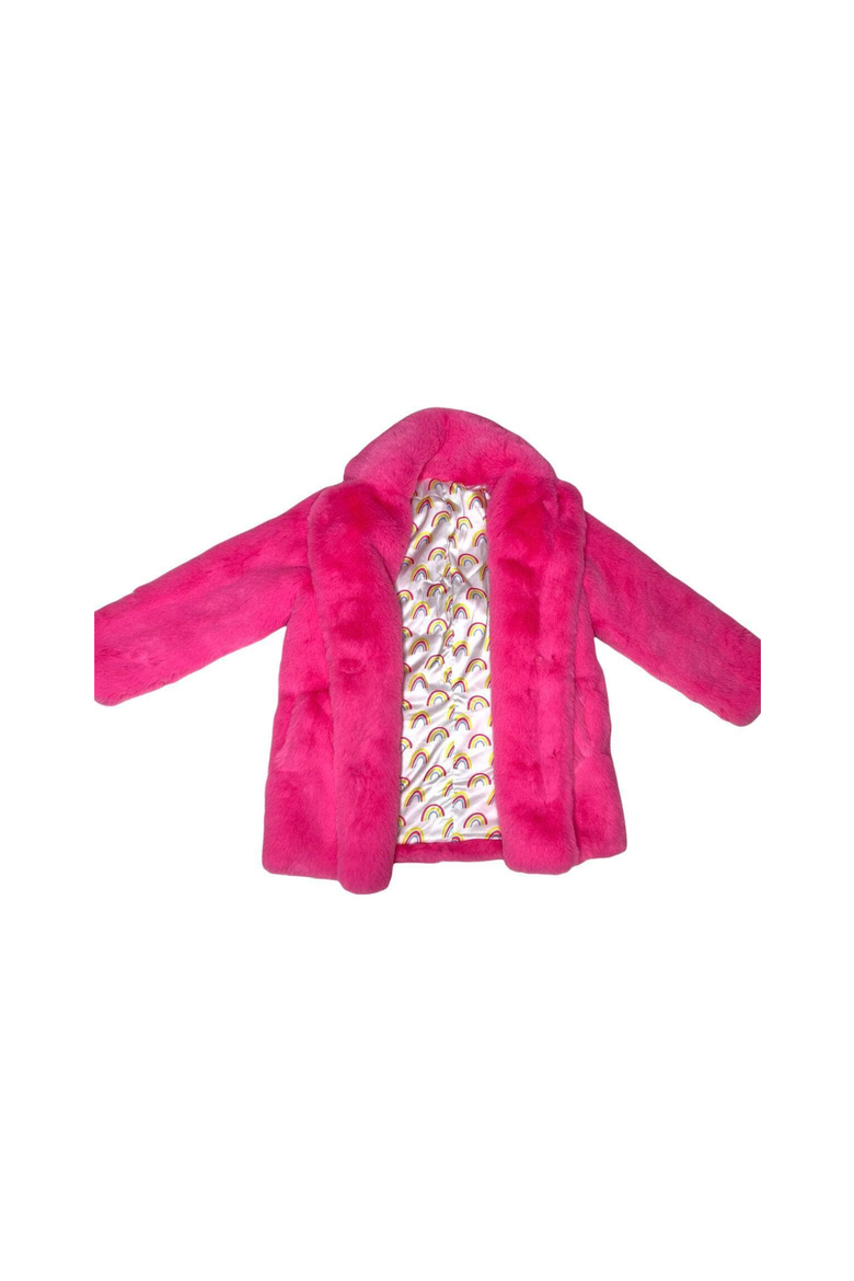 Faux Fur Coat, Main, color, Pink