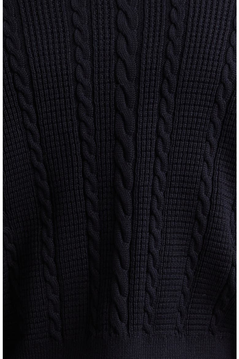 Virgin Wool Cable Stitch Cardigan, Alternate, color, NAVY
