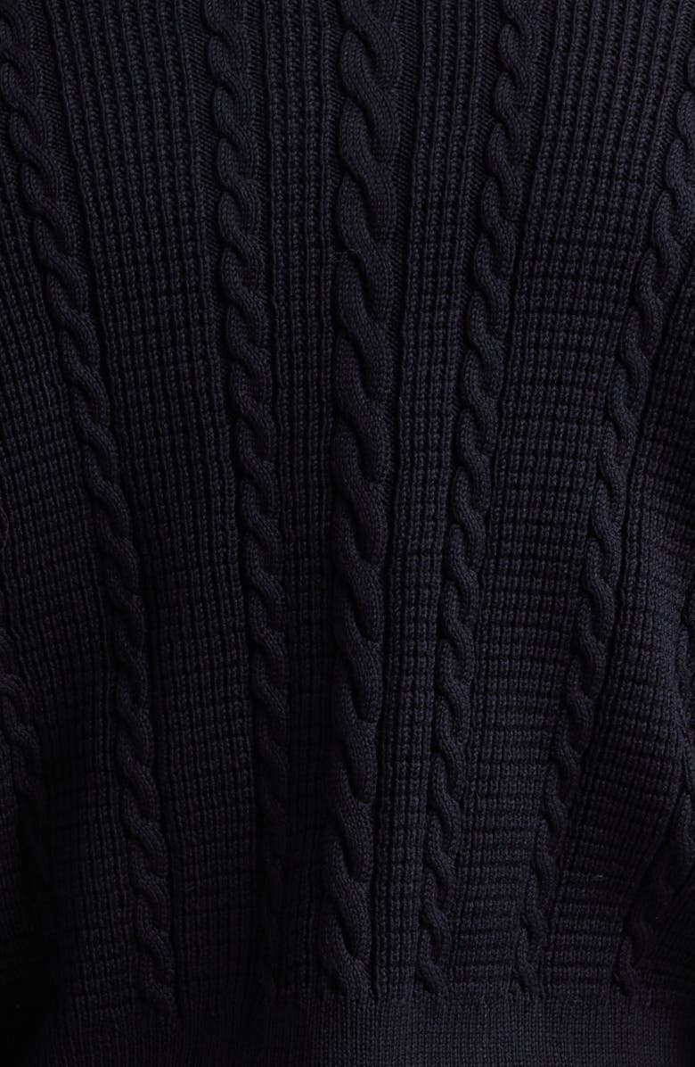 Thom Browne Virgin Wool Cable Stitch Cardigan, Alternate, color,