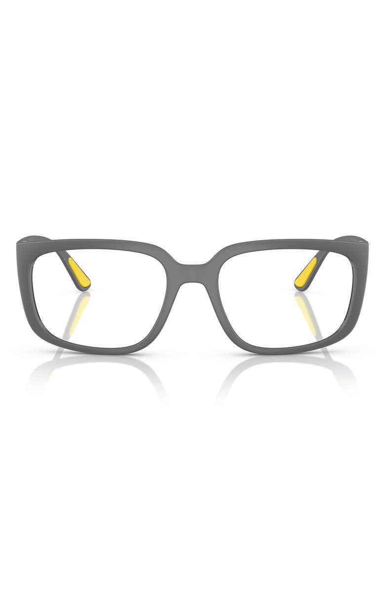 Ray-Ban x Scuderia Ferrari 55mm Square Optical Glasses, Main, color, Matte Grey