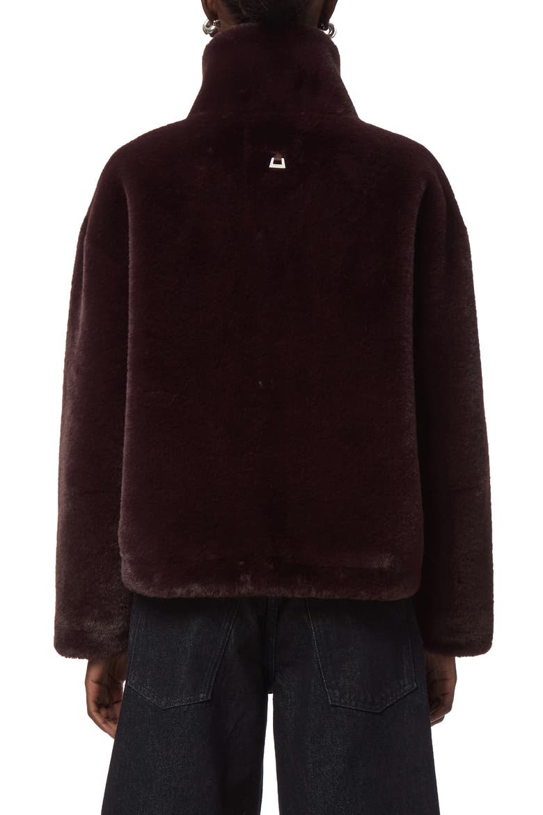 Brooks Faux Fur Coat, Alternate, color, BURGUNDY