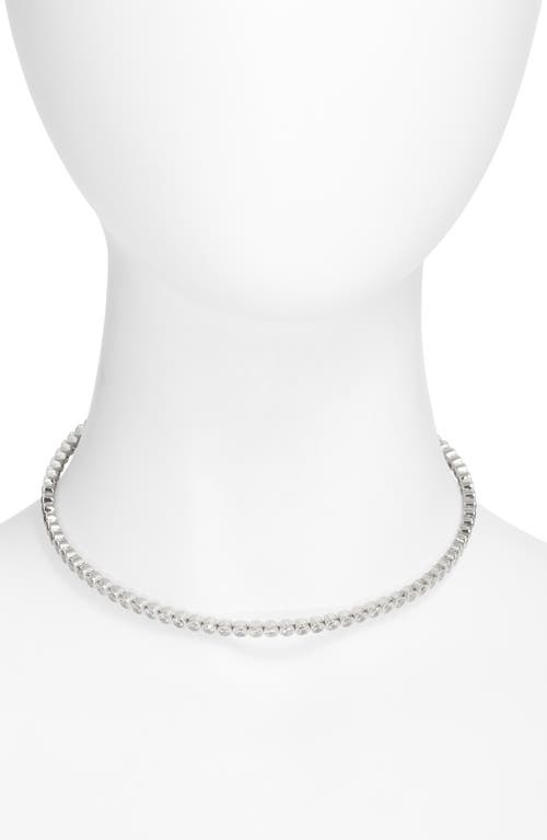 Nadri Dazzle Cubic Zirconia Flex Choker In Rhodium