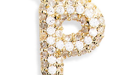 Leith Cubic Zirconia Initial Pendant Necklace In P- Clear- Gold