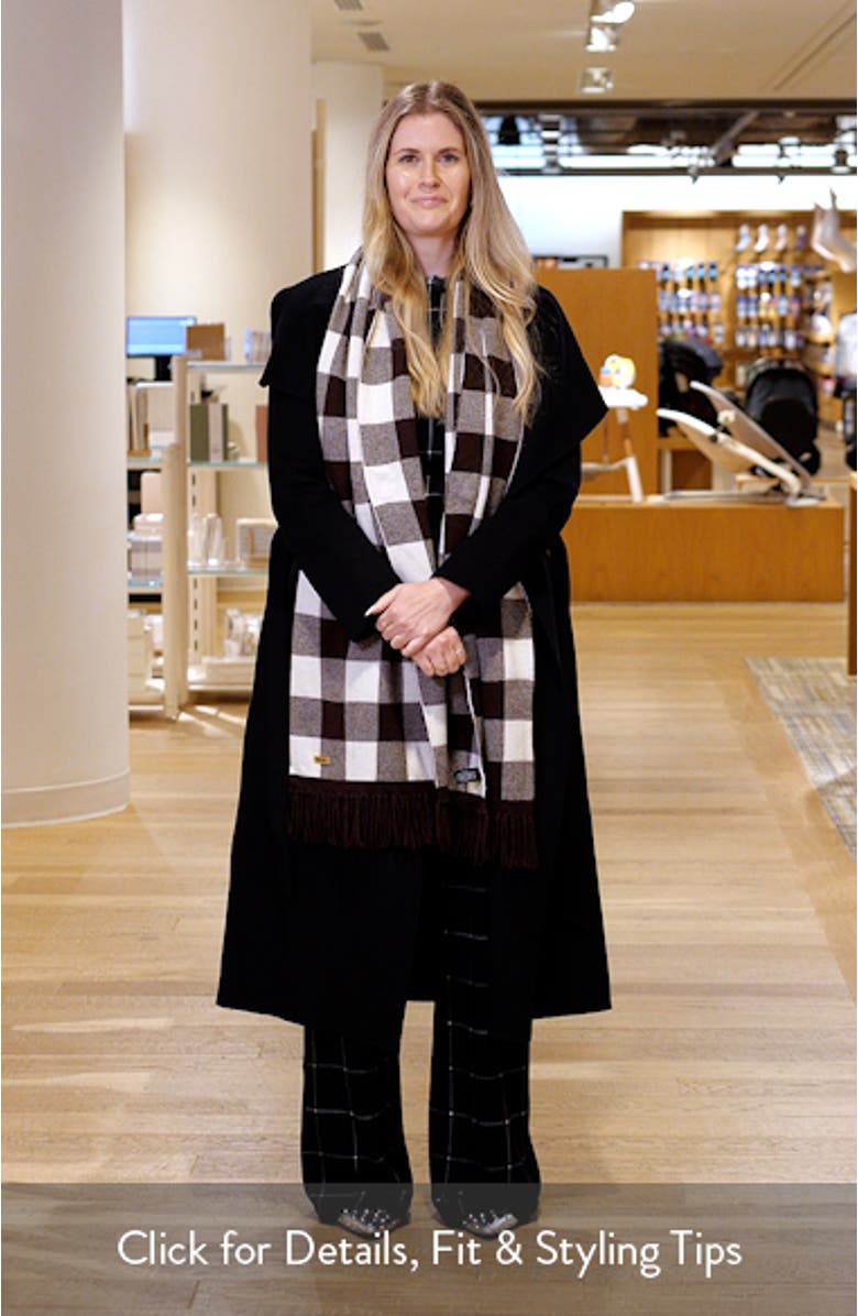 Ninel Jacquard Check Recycled Wool Blend Scarf, sales video thumbnail
