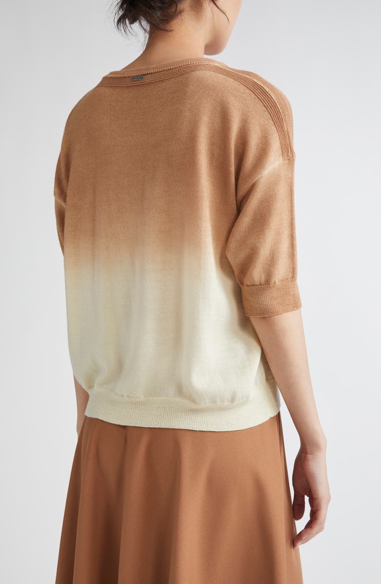 Herno Ombré Elbow Sleeve Wool Sweater, Alternate, color, Bianco/ Cammello