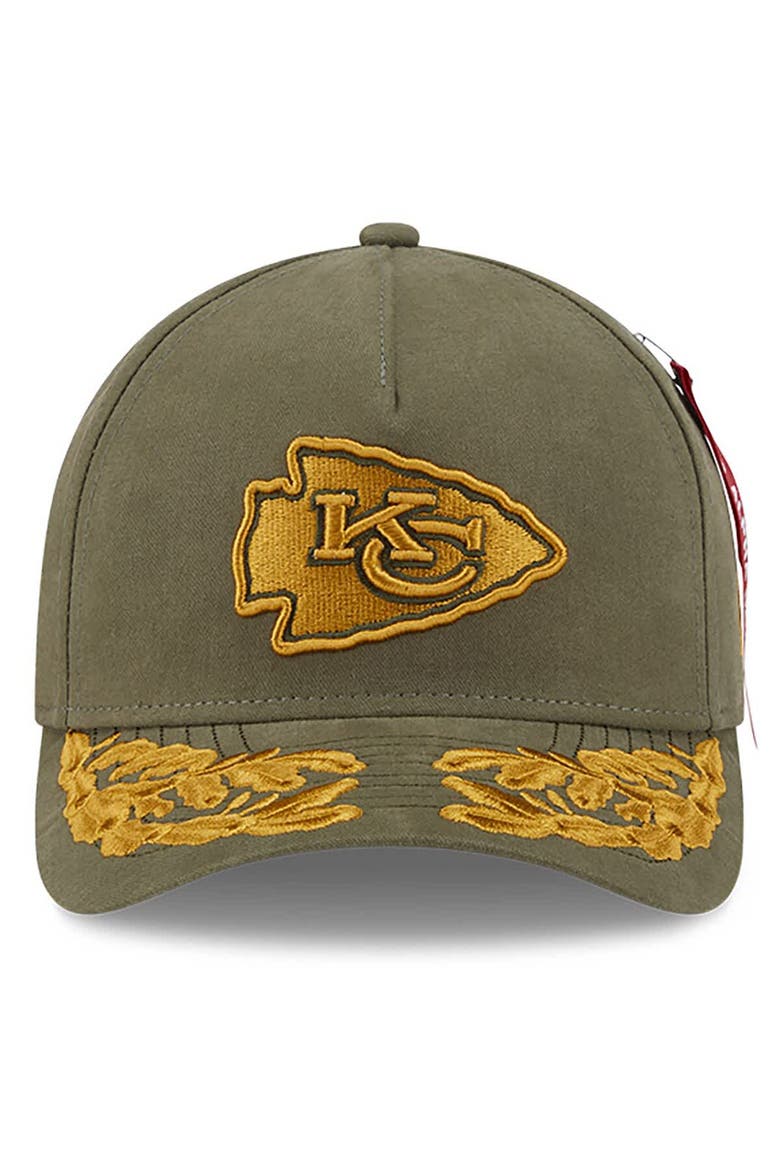 Men's New Era x Alpha Industries  Olive Kansas City Chiefs A-Frame 9FORTY Adjustable Hat, Alternate, color, Olive