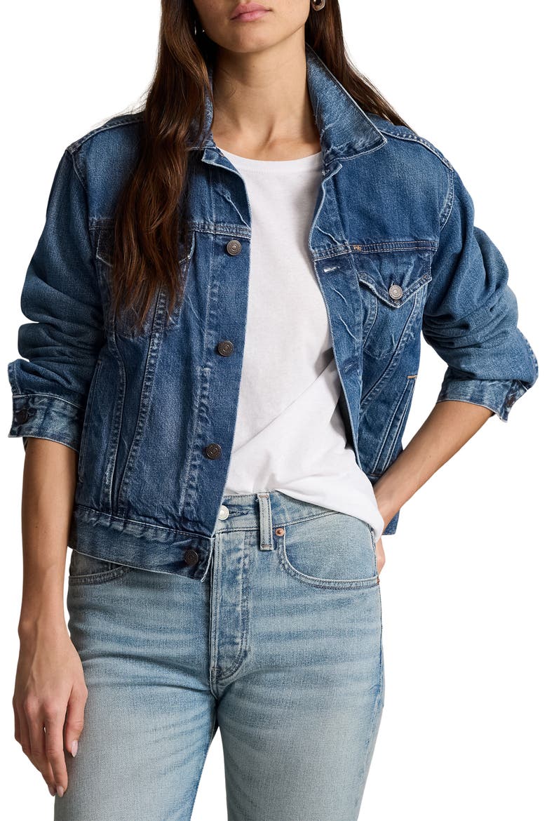 Rigid Denim Trucker Jacket, Main, color, MEUSE WASH