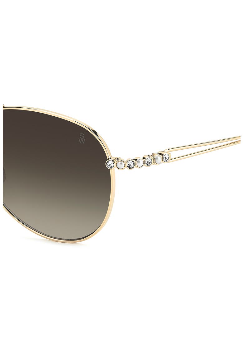 60mm Pilot Sunglasses, Alternate, color, GOLD/ BROWN SF