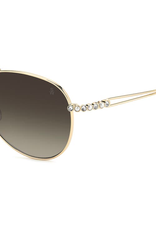 Stuart Weitzman 60mm Pilot Sunglasses In Gold