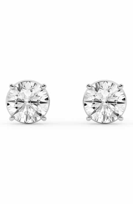 BADGLEY MISCHKA 14K Gold Lab Created Diamond Stud Earrings