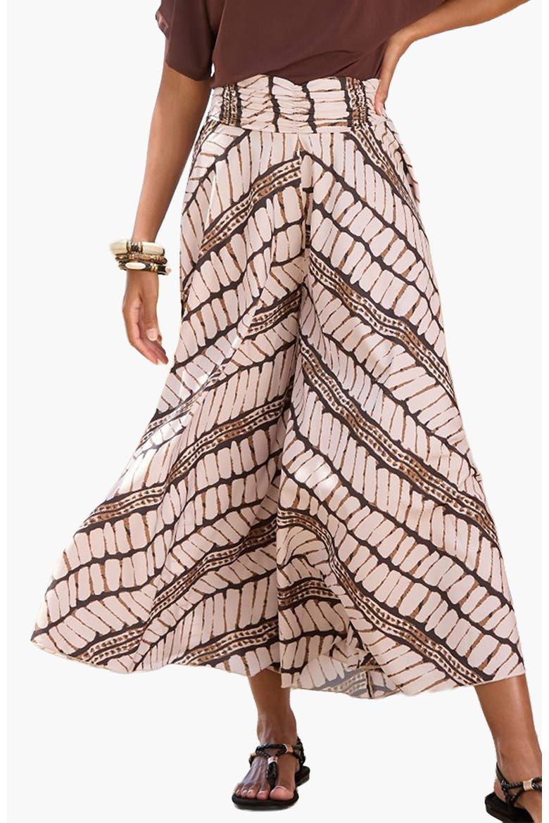Printed Flowy Culottes, Main, color, Beige & Brown