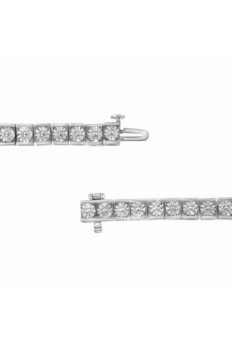 Silver Miracle Set Diamond Accent Classic Tennis Bracelet, Alternate, color, White
