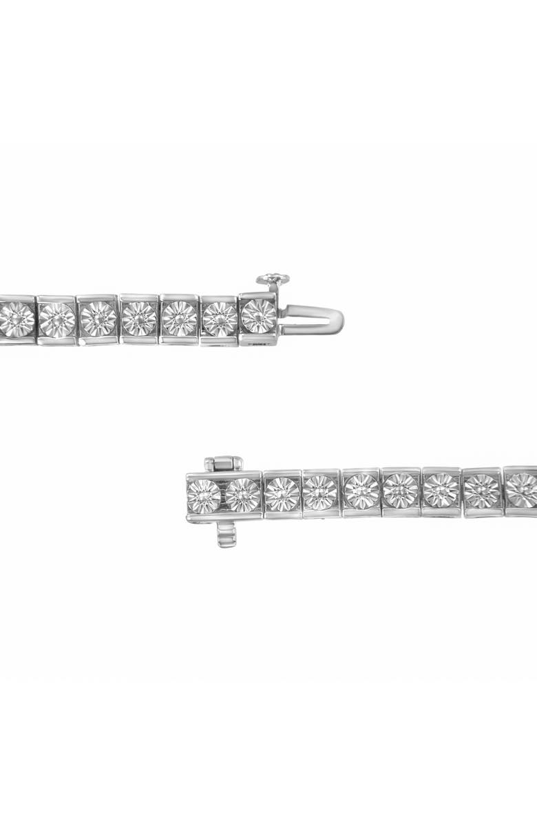 Haus of Brilliance Silver Miracle Set Diamond Accent Classic Tennis Bracelet, Alternate, color, White