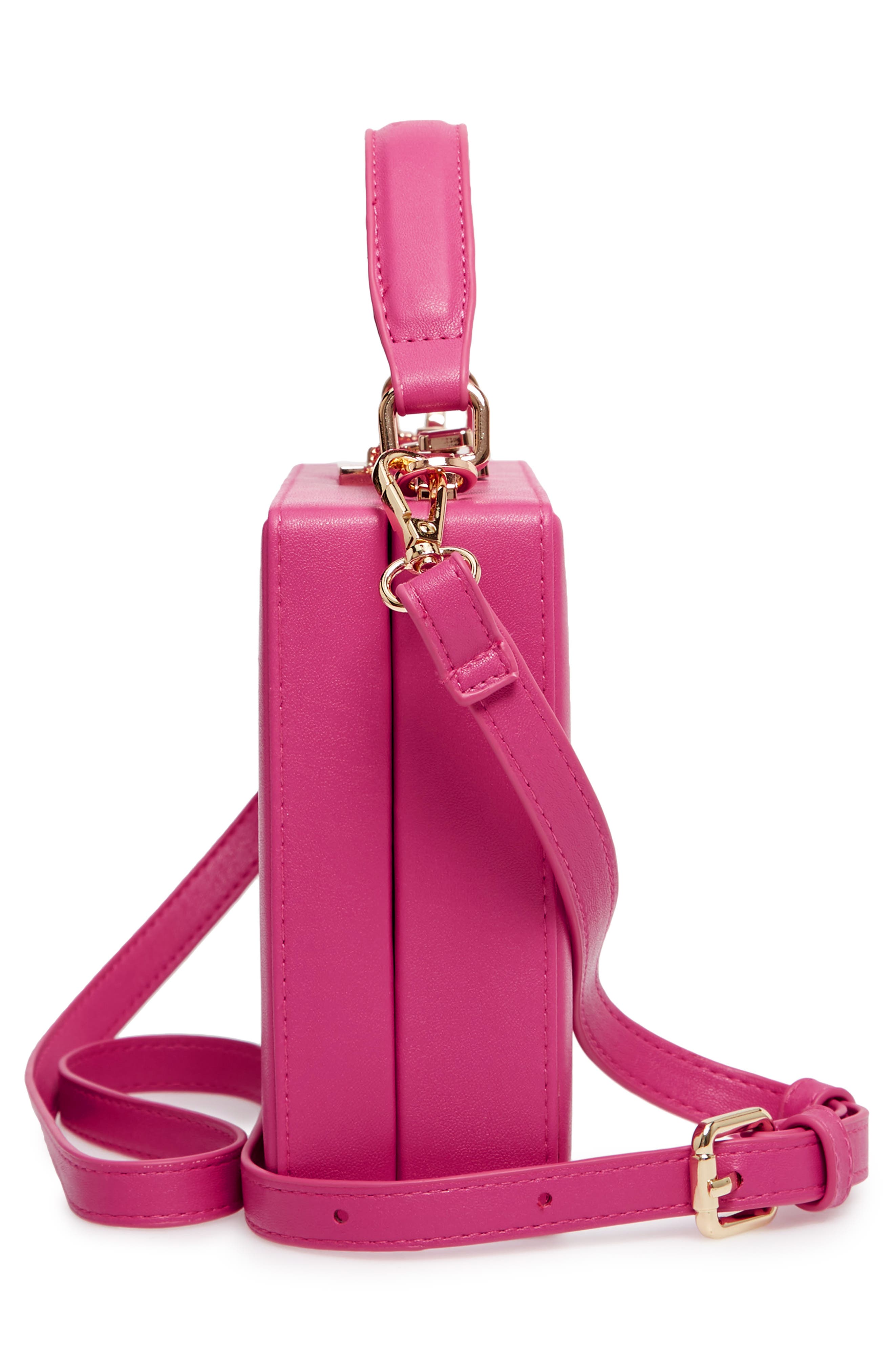 Faux Leather Crossbody Bag, Alternate, color, FUSCHIA