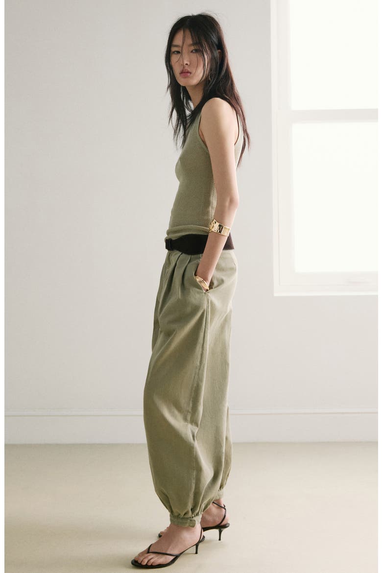 Top Knot Sleeveless Top, Alternate, color, AQUA GREEN