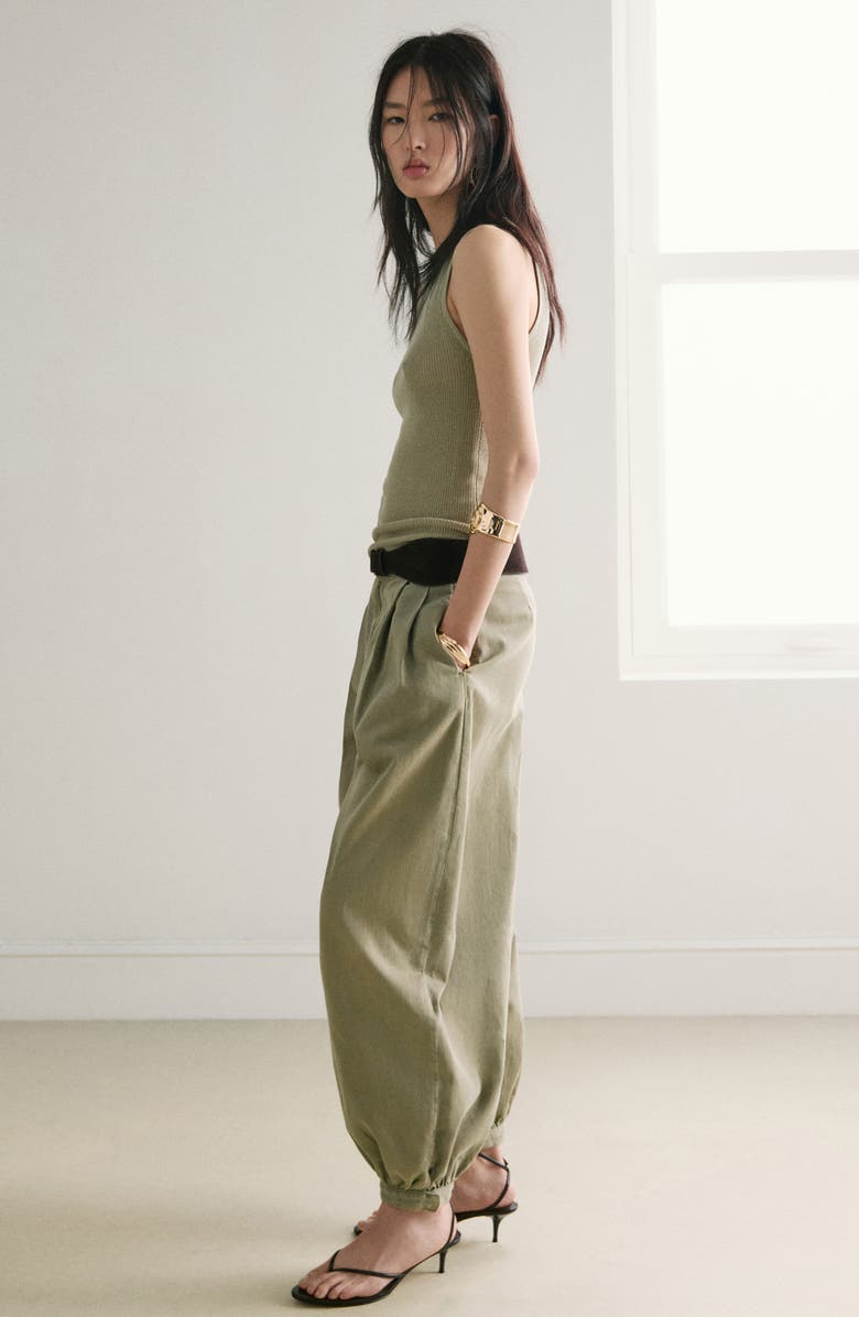 MANGO Top Knot Sleeveless Top, Alternate, color, Aqua Green