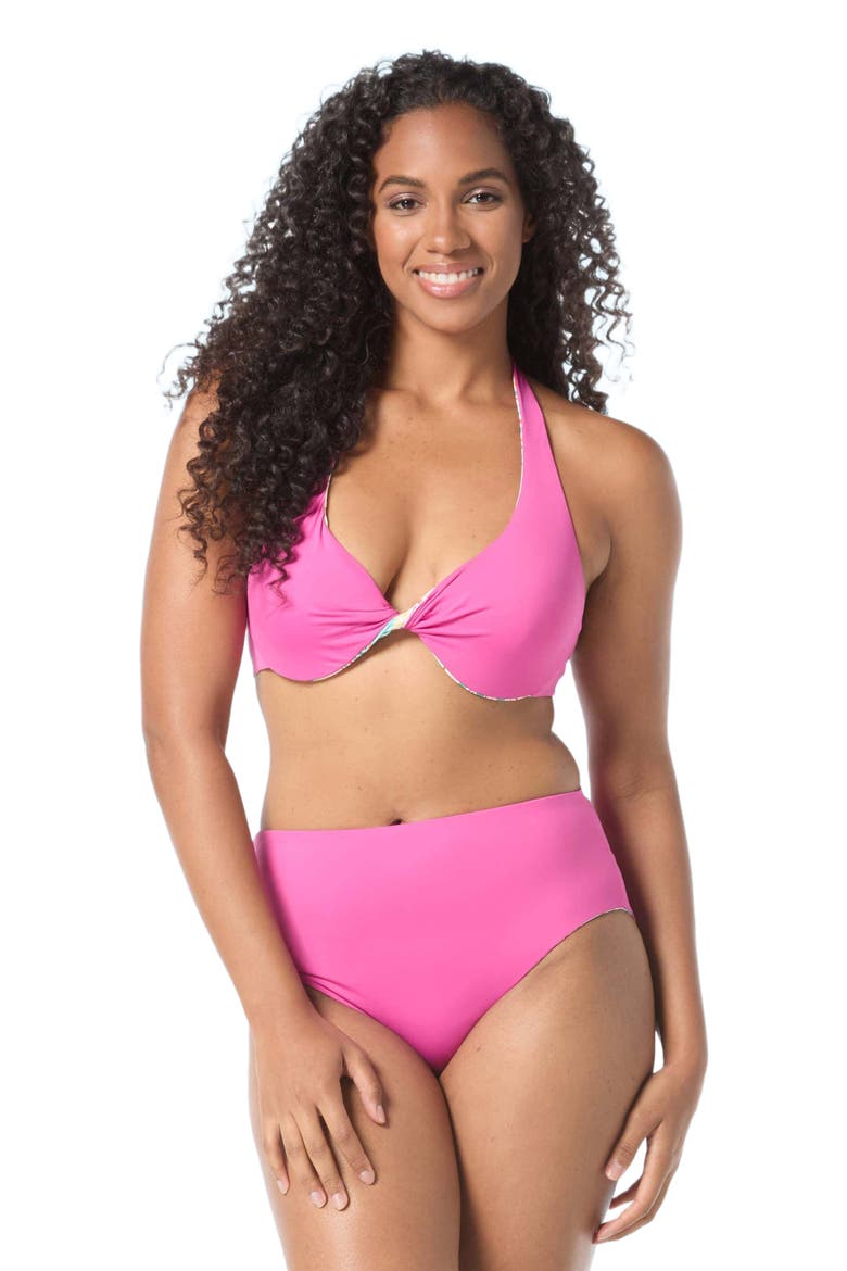 Verso Bra Sized Twist Reversible Bikini Swim Top - DD-Cup, Alternate, color, Ivory