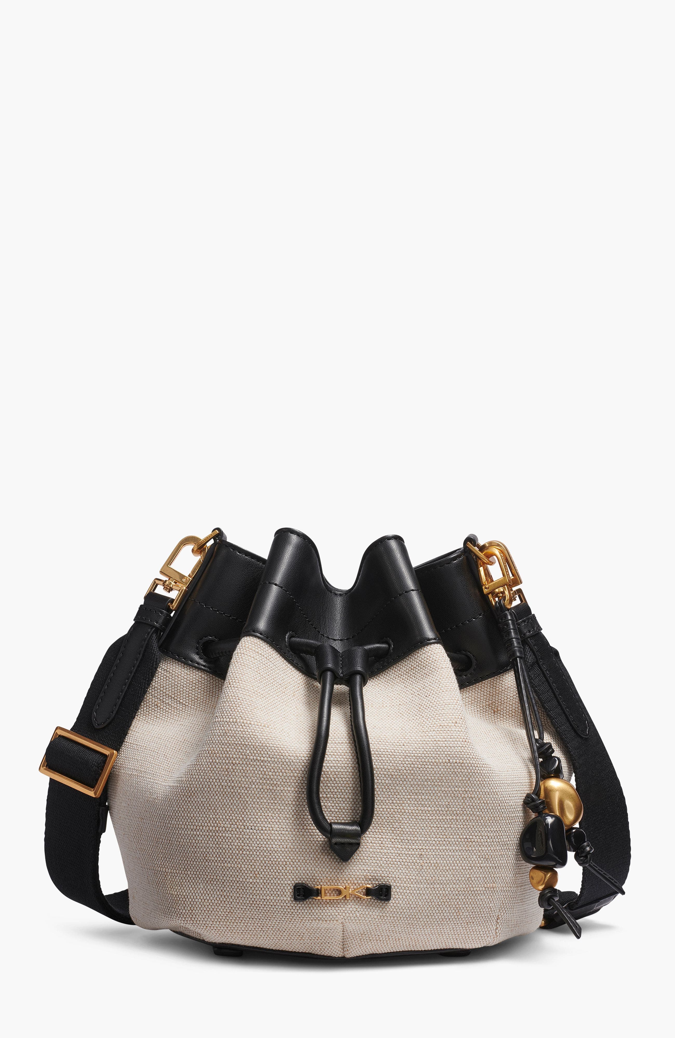 Donna Karan New York Weekend Bucket, Main, color, Natrl/Black