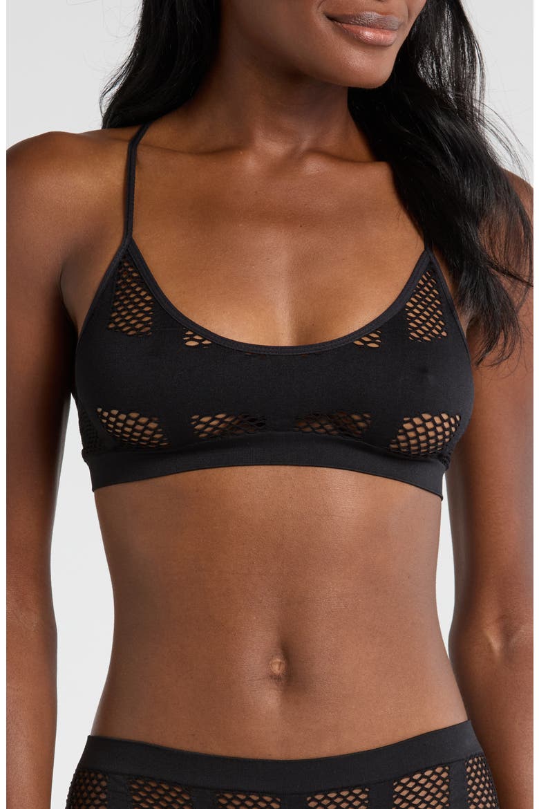 Shadow Play Bralette, Main, color, BLACK