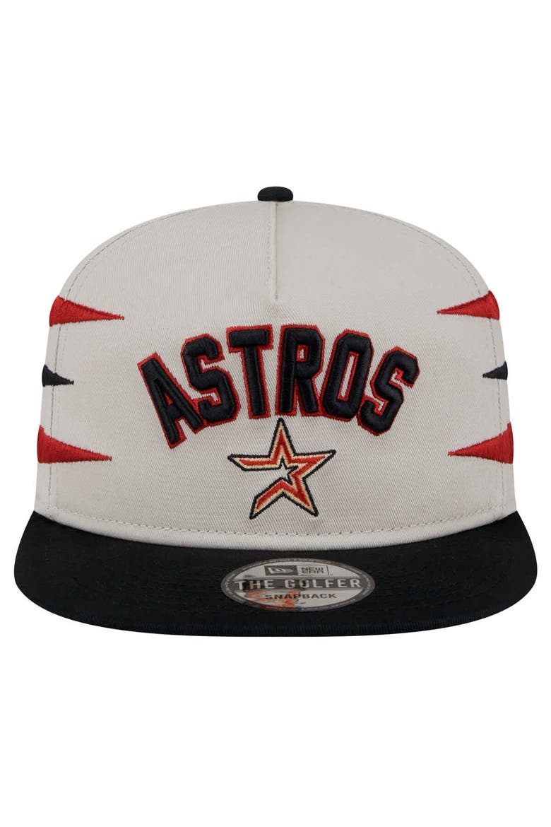 Men's New Era Cream Houston Astros Iron Golfer Snapback Hat, Alternate, color, Cream