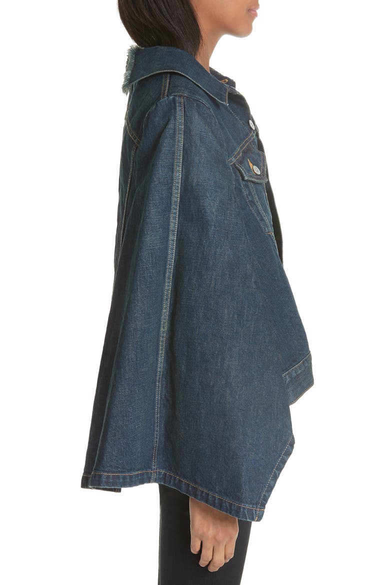 Denim Cape, Alternate, color, INDIGO